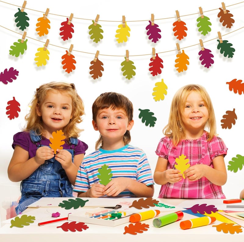 Geyee 108 Pcs Fall Leaf Cutouts for Bulletin Board Thanksgiving Classroom Paper Leaves Cutouts Die Cuts Decoration for DIY Projects Autumn Craft School Party Decor(Fall Leaves) - Image 5